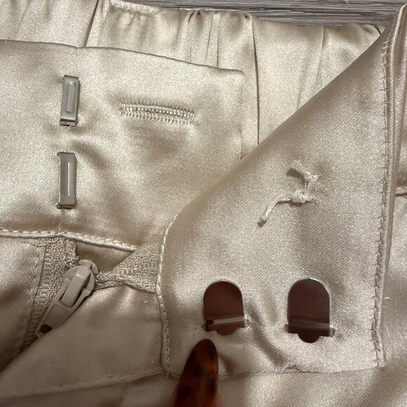 House of Harlow Satin Champagne Gold Wide Leg Pants Women M Office Career Chic - Picture 5 of 9